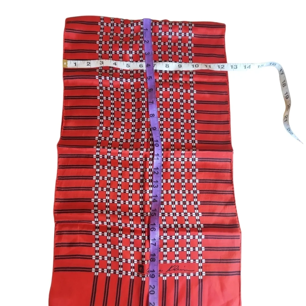 Anne Klein Red Black White Abstract Print 100% Silk